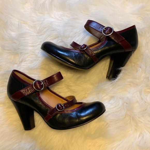 double strap mary jane heels